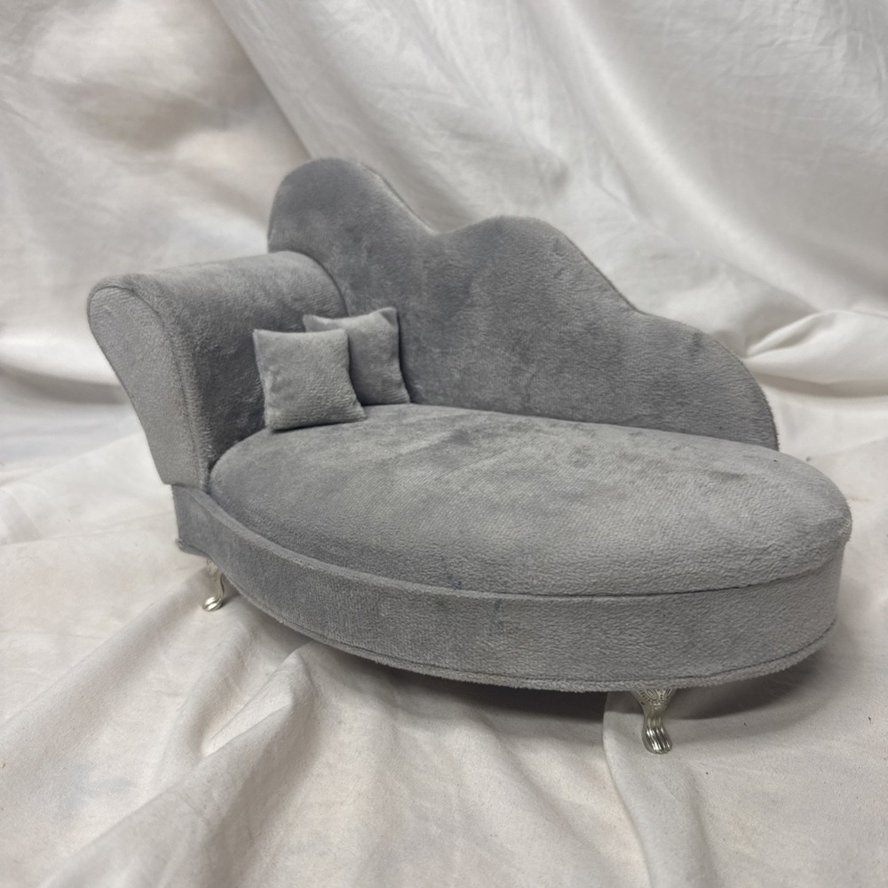 Mini Chaise Lounge Jewelry Vanity Plush Box Organizer Hidden Storage Whimsical